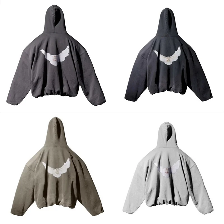 Kanye West Hoodie Men Women 1:1 High Quality Dove Print Season 6 Oversized Hooded - ATFH