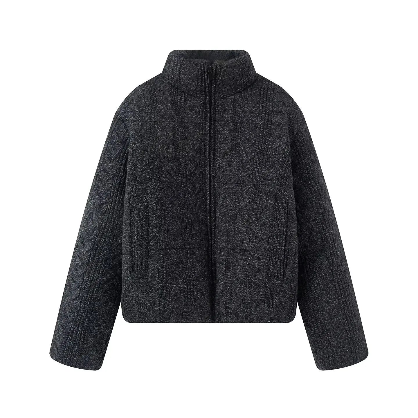 2026 New Autumn Winter Women's Fashion Jacket Elegant Eight-Strand Knitted Warm Thick Coat ATFH