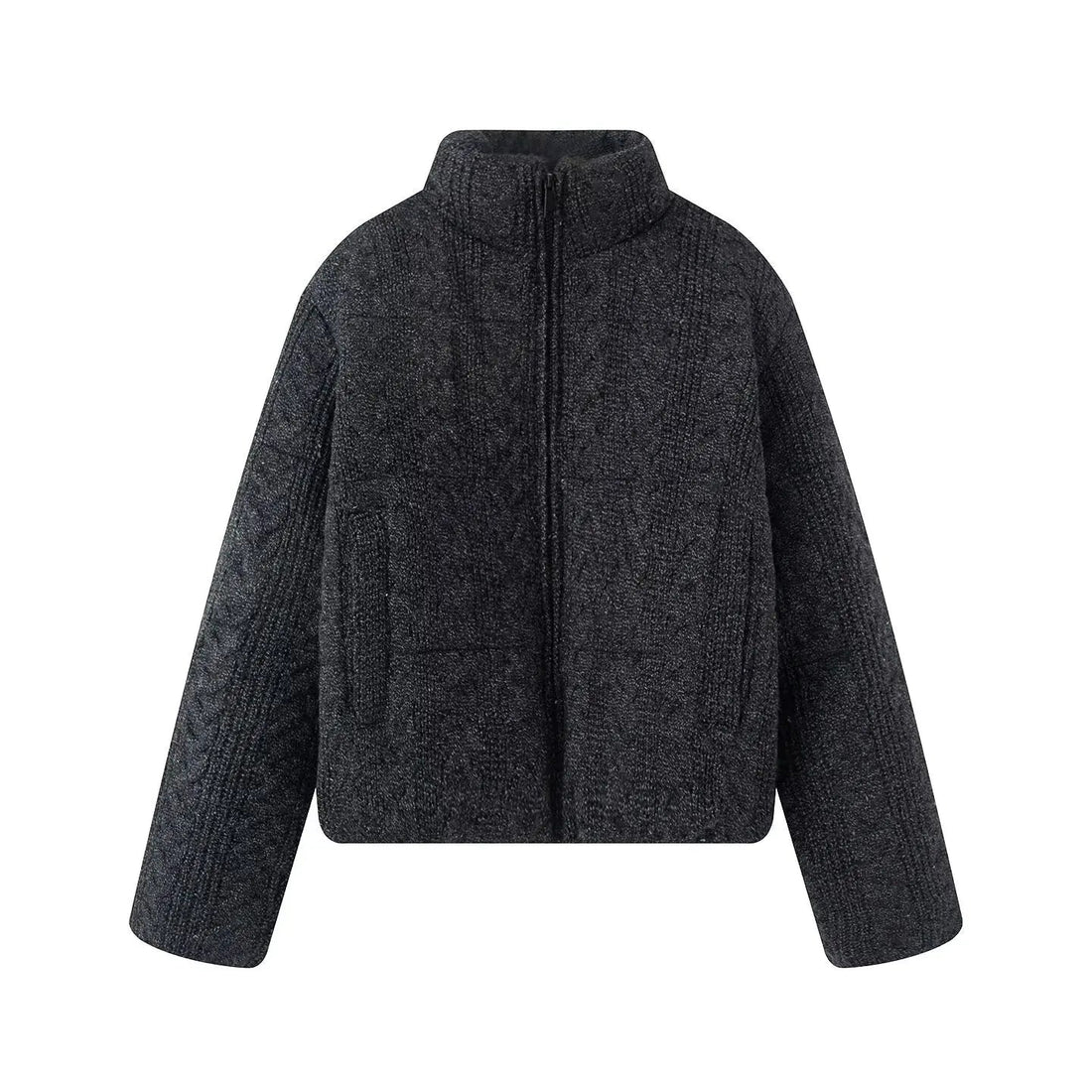 2026 New Autumn Winter Women's Fashion Jacket Elegant Eight-Strand Knitted Warm Thick Coat ATFH