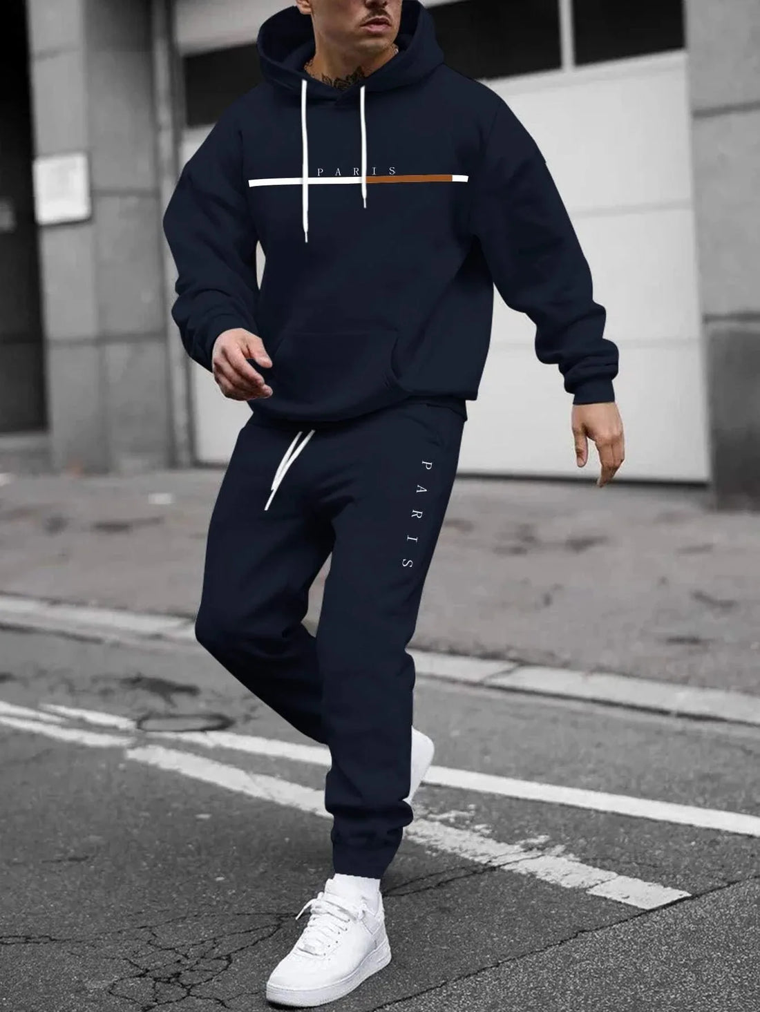 2026 Spring and autumn two-piece men's drawstring women's sports set hooded set quality comfortable casual pullover fashion - ATFH
