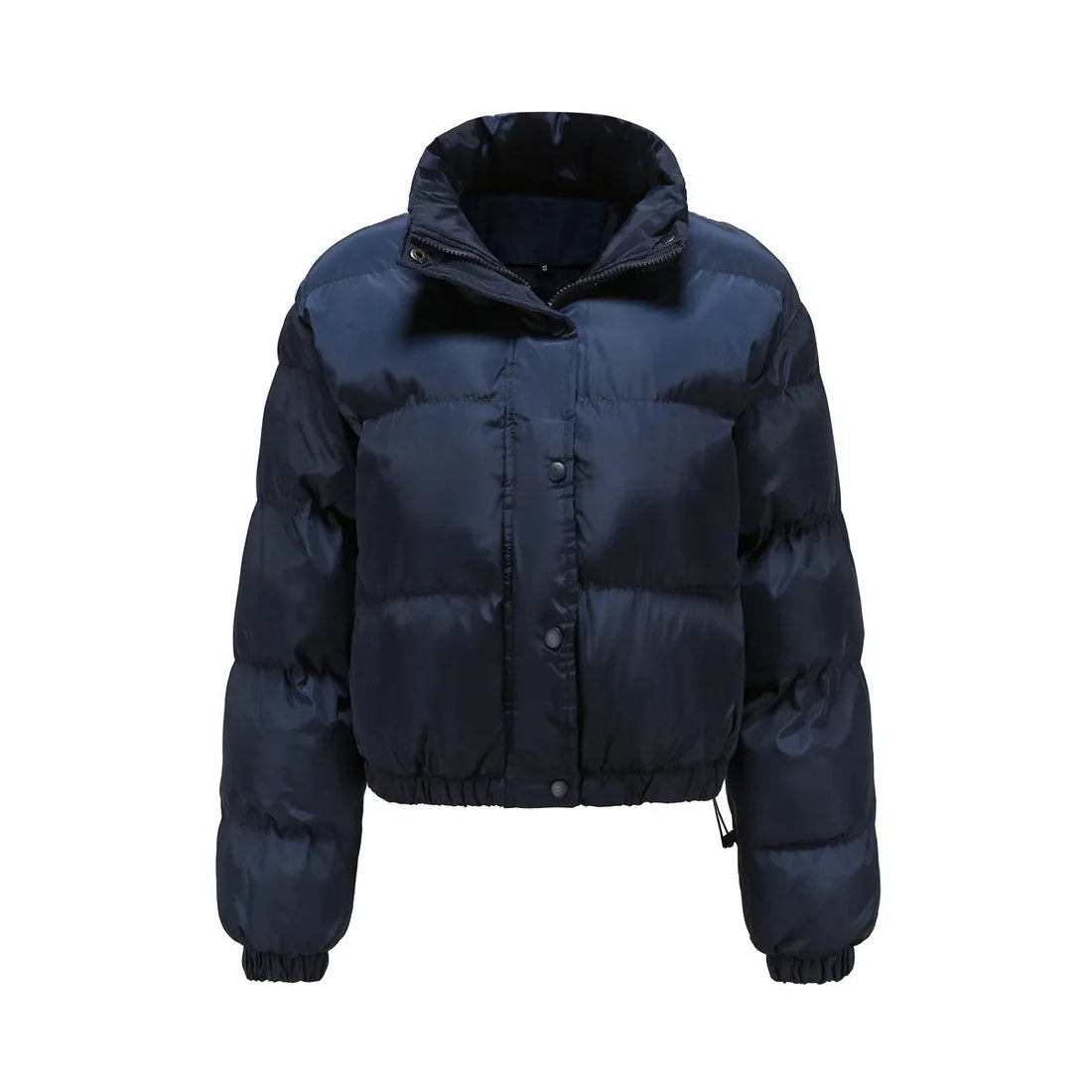 Women Parkas Turtleneck Full Sleeve Thick Coats Loose Short Coat Solid Zipper Solid Spliced Jackets Casual Office Lady ATFH