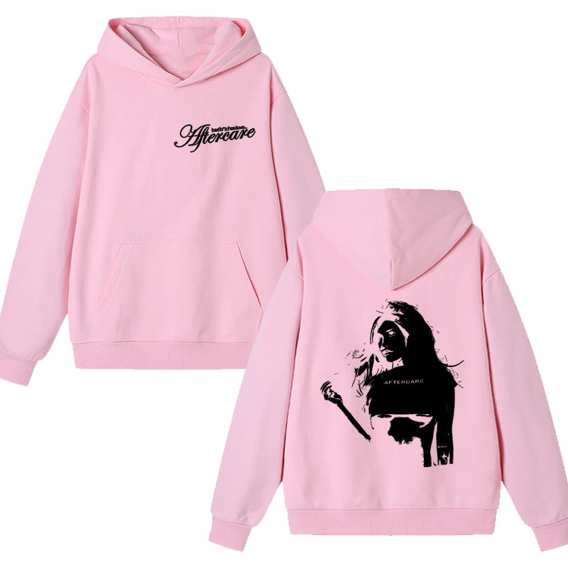 Singer Nessa Barrett music Double Sided printed Hoodie Autumn Winter Unisex fashion Fleece pullover Men women Fleece Sweatshirt - ATFH