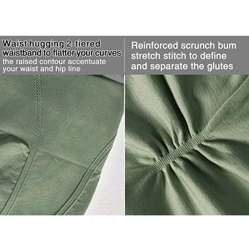 Seamless Yoga Leggings Scrunch Butt GYM Leggings Women Push Up Booty Workout Tights Fitness Stretchy High Waist Yoga Pants - ATFH