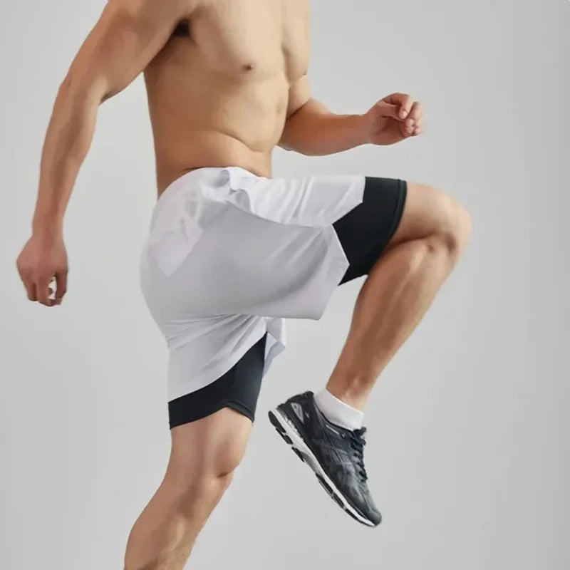 2026 Men's Sports Shorts, Double-layer Quick-Dry Breathable Casual Sportswear, High-Quality Fashion Running Tight Fit Style