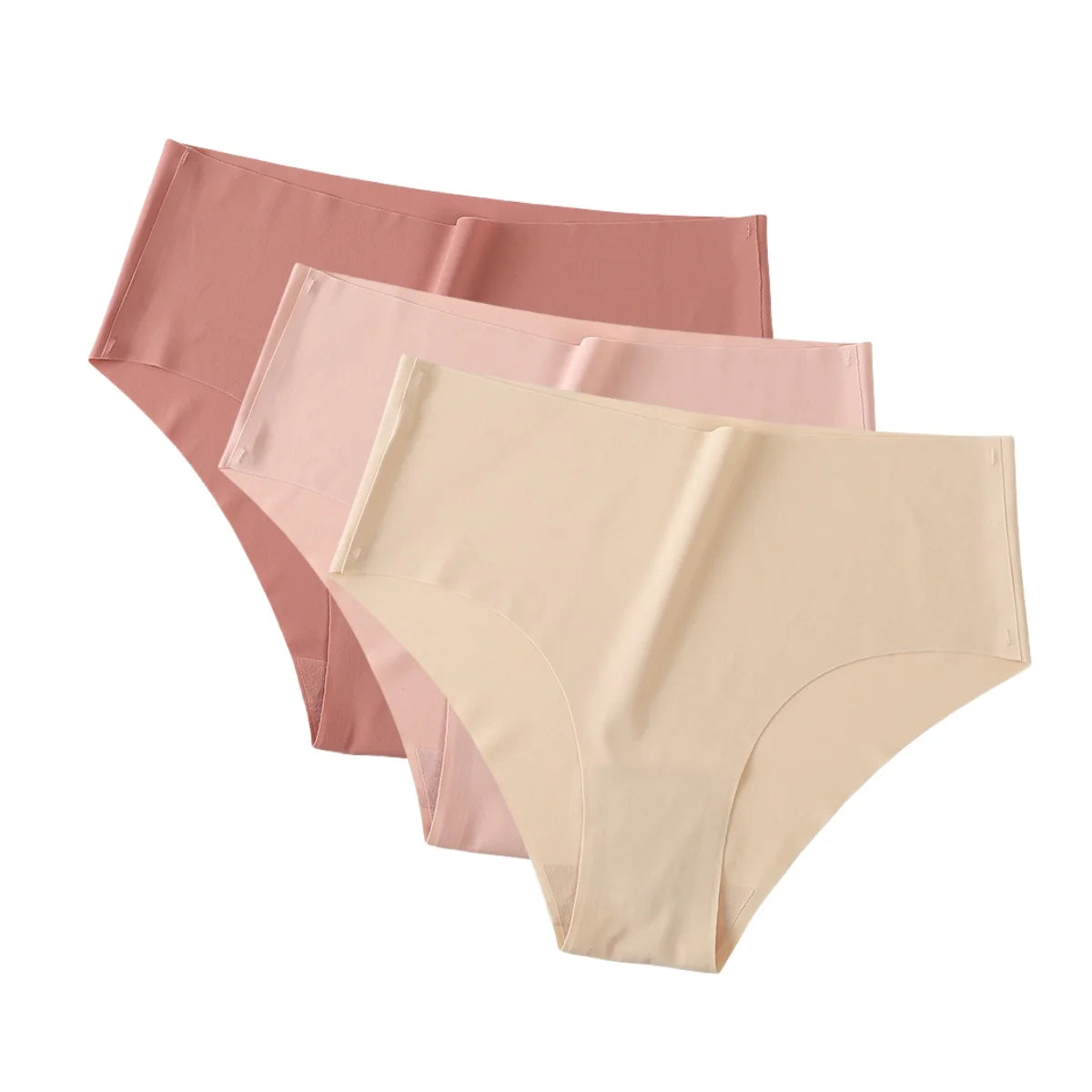3Pcs/Set Ice Silk Panties Women High Waist Seamless Briefs Breathable Invisible Underwear Soft Stretch Sexy Lingerie XS-XL Panty