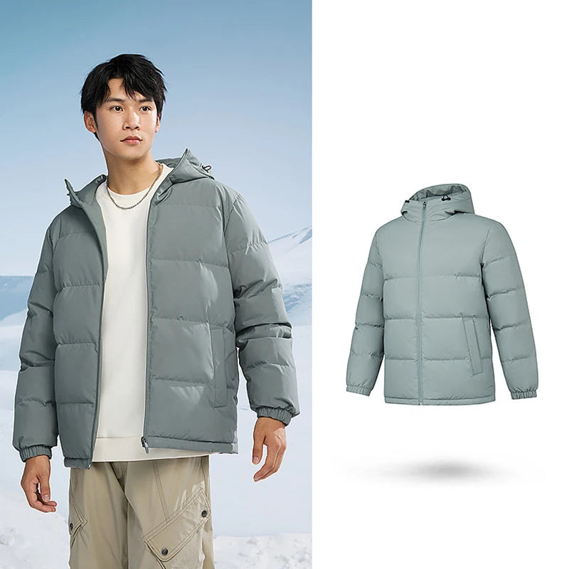 QIAODAN Men's Down Jackets Winter New High Quality Warm Short Coat Fashion Outdoor Windproof Hooded Tops Outerwear QXEGM3244010
