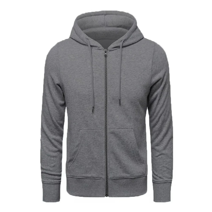 High quality Fashion Zip Hoodies Men Retro Harajuku Solid color Jacket High Street Zip Up Hoodie Casual Loose Sweatshirt Clothes - ATFH