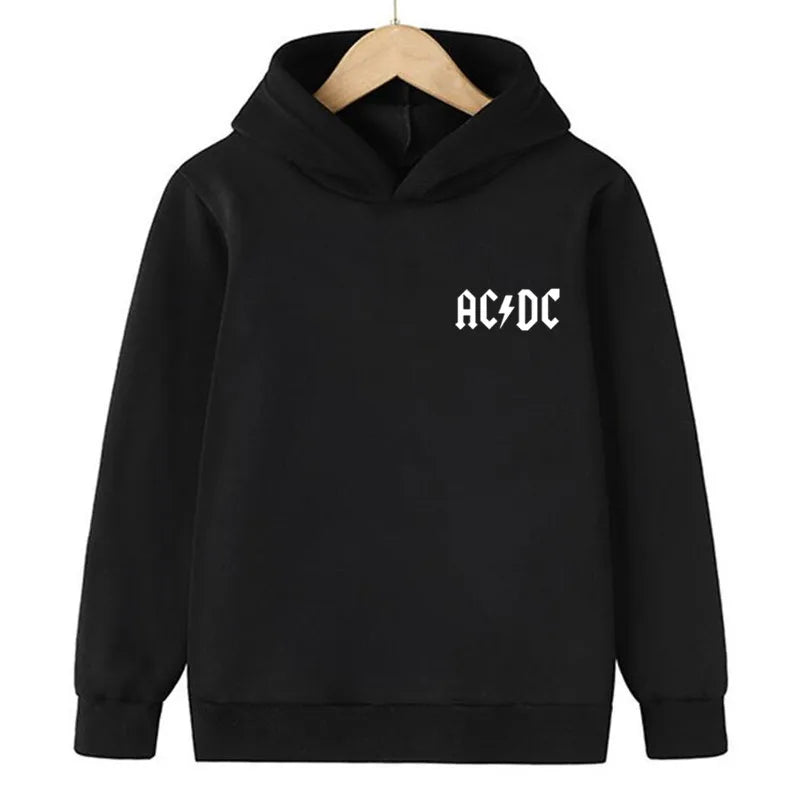Hip Hop Fashion AC DC Children Hoodies Sweatshirt Autumn Winter Kids Hooded Top Casual Sportswear Boys Girls Hoodie Pullover