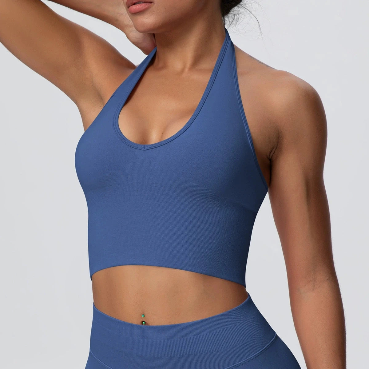 Seamless Sports Bra Gym Top Women Fitness Halter Yoga Bras Gym Crop Top Shockproof Breathable Running Workout Sports Underwear - ATFH