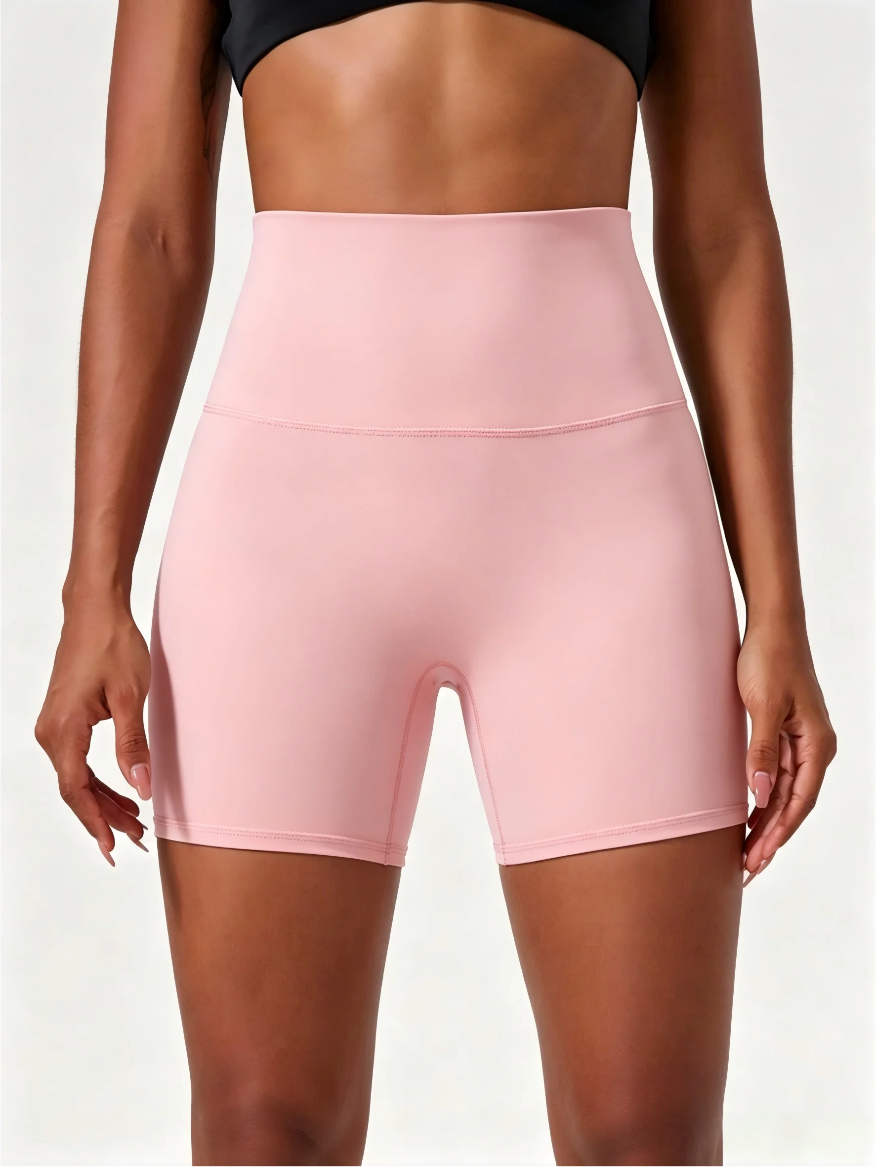 Women'S High-Waisted Stretchy Shorts - Slimming Summer Workout Shorts, Sexy Butt-Lifting Design, Casual and Versatile Style, Bla