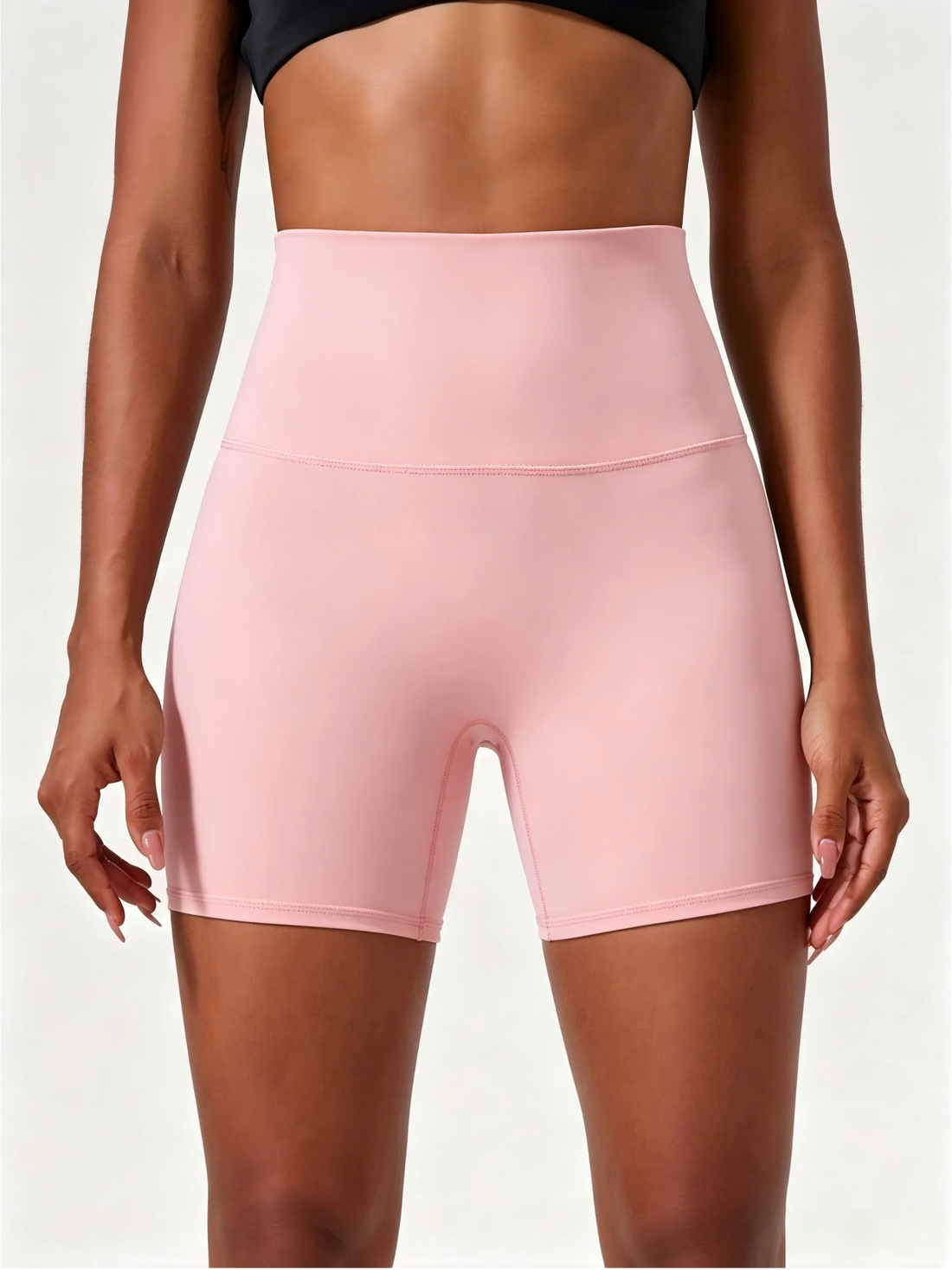 Women'S High-Waisted Stretchy Shorts - Slimming Summer Workout Shorts, Sexy Butt-Lifting Design, Casual and Versatile Style, Bla
