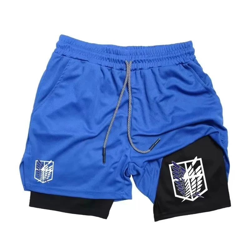 2025 New Two-in-One Sports Shorts, Men's Sportswear Breathable and Casual Double-Layer Basketball Shorts M-3XL