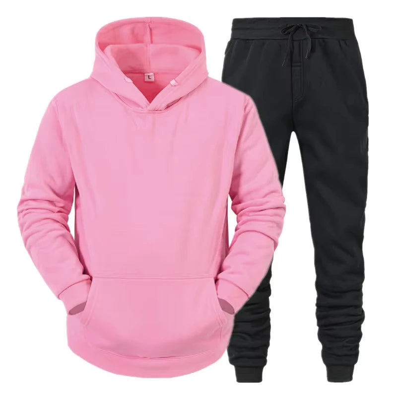 Winter Brand Men's Tracksuit Eco Soft Long Sleeve Pullover Joggers 2pcs Set Fitness Running Suits Sportswear Male - ATFH