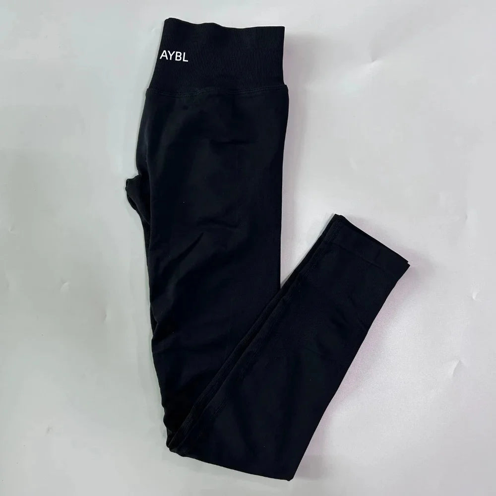 Trendy Yoga Leggings Women Seamless Sports Yoga Pants Low Ribbed Band Gym clothes Fitness Workout wear Scrunch Bum Tights - ATFH