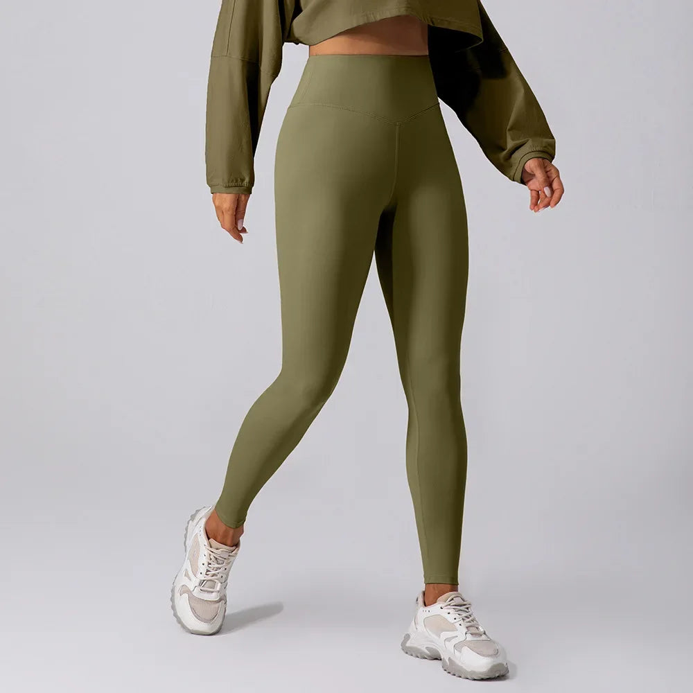 Women's Quick-drying Yoga Pants 2025 High Waist Nude Feeling Gym Leggings Hip Lift Fitness Workout Leggings Running Sports Pants ATFH