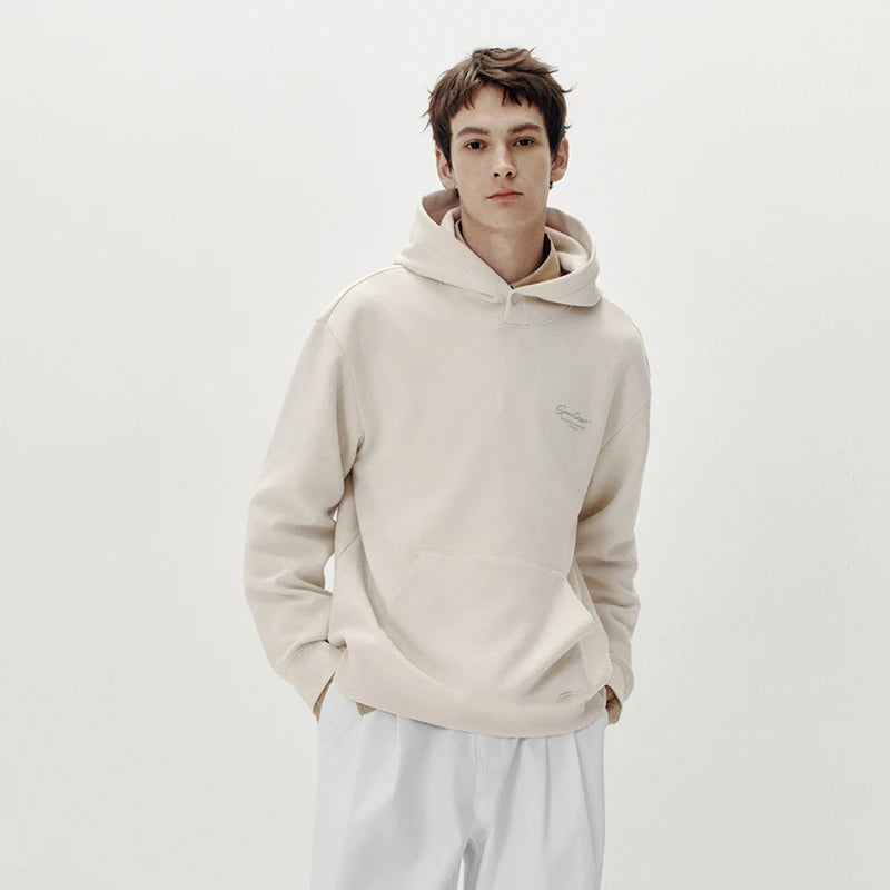 Semir Men Hoodie Suede Feel Printed Embroidery Hooded Pullover Classic Soft Casual Style Autumn Sweatshirt 2026