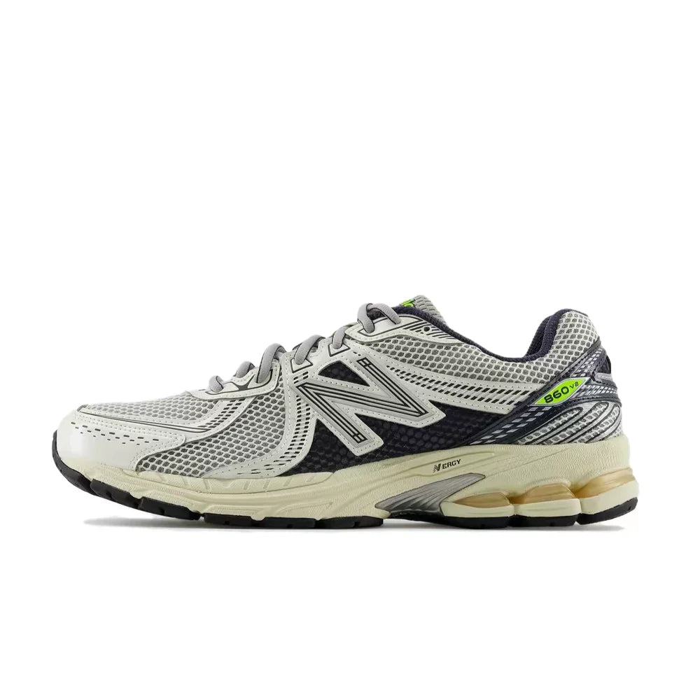 New Balance 860 v2: Stylish, Versatile, Durable, and Cushioned Low-Top Running Shoes for Men and Women—White and Black ML860SN2