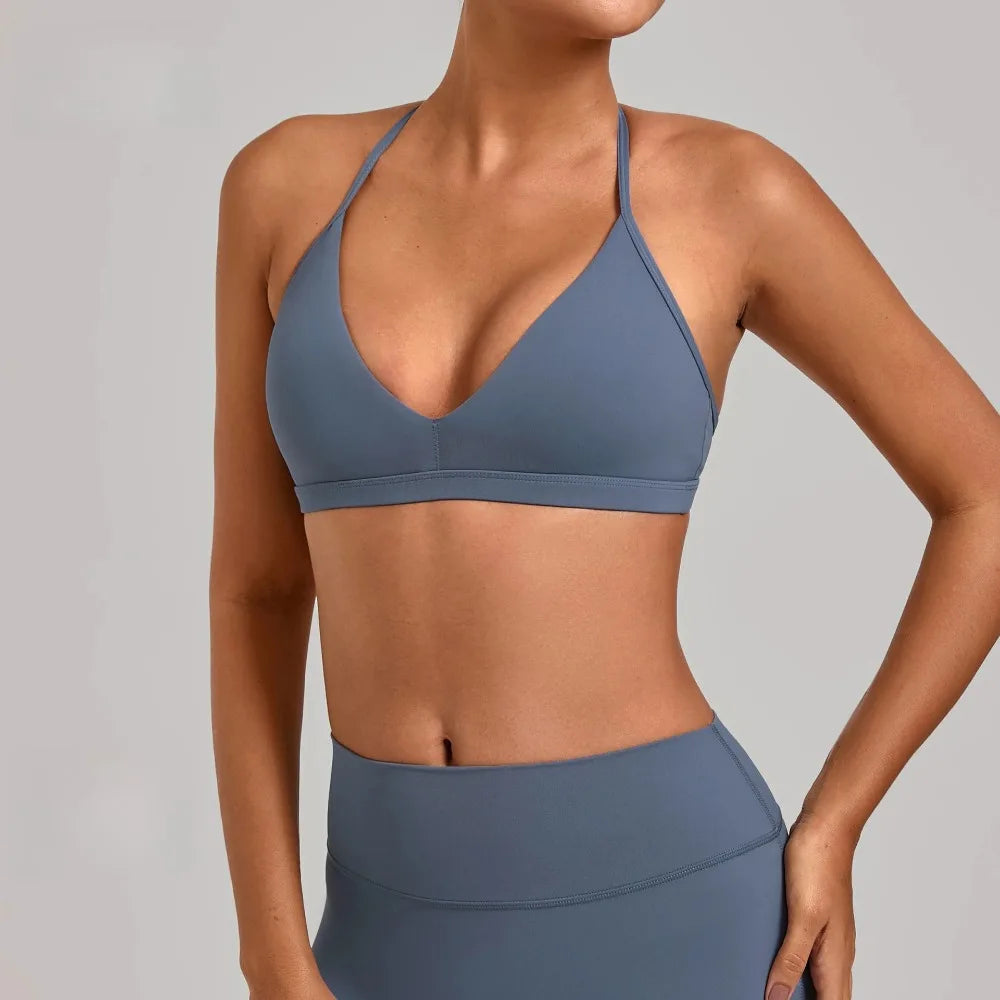 Gym Workout Fitness Top Adjustable Strap Yoga Bras Hollow Out Back Versatile Sports Bra Fitness Running Sports Bra for Women - ATFH
