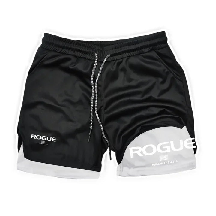 Rogue Gyms Men's Sports Shorts  Four Seasons Sportswear 2-in-1  Double Layer Tight Shorts  Sports Shorts