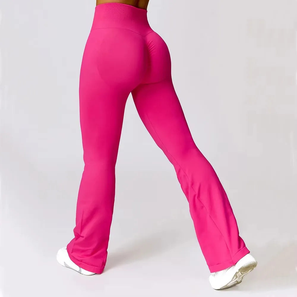 Seamless Flare Leggings Yoga Pants Women High Waist Wide Leg Pants Women Gym Workout Fitness Sports Flared Pant Dance Trousers ATFH