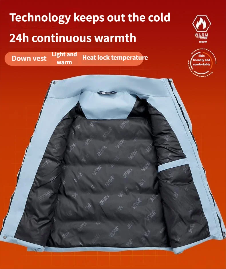 Printing logo Winter Warm Men's Soft Padded Waistcoat  Windproof Cotton-padded  Vest Stylish  Outerwear for Outdoor Activities ATFH