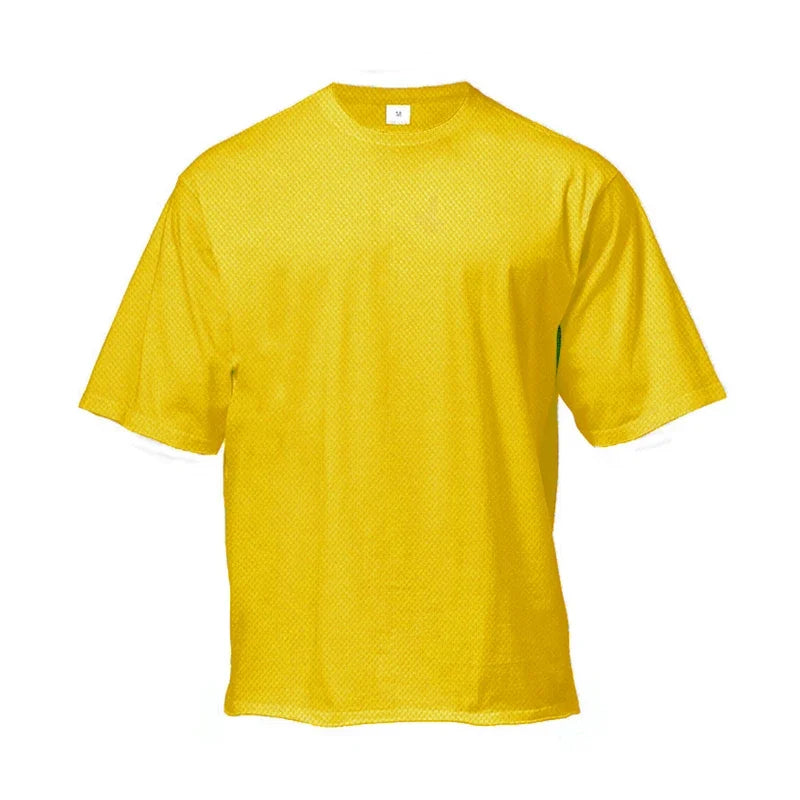 Oversized Loose Men's Running Sport T-Shirt Gym Bodybuilding Fitness Training Clothing Summer Mesh Short Sleeves Quick Dry Shirt ATFH