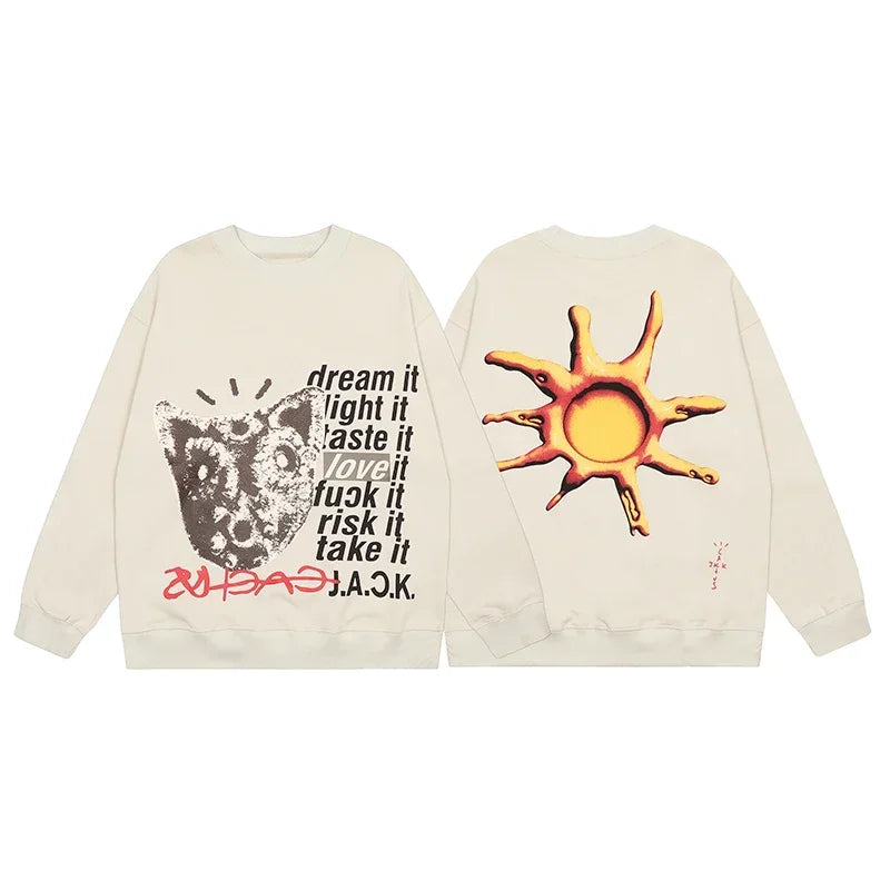 Winter Brown Fleece Utopia Jackets High Quality Vinatge Print Zipper Hoodie Hiphop Street Cactus Jack Hoodys Men Women Cleanfit - ATFH
