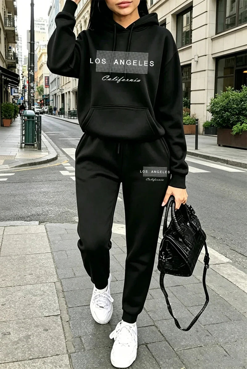 Quality Women's Tracksuit Casual Hooded Sweatshirts Outdoors Gym Sports Jogging Clothing Autumn Winter Fashion Street Sportswear