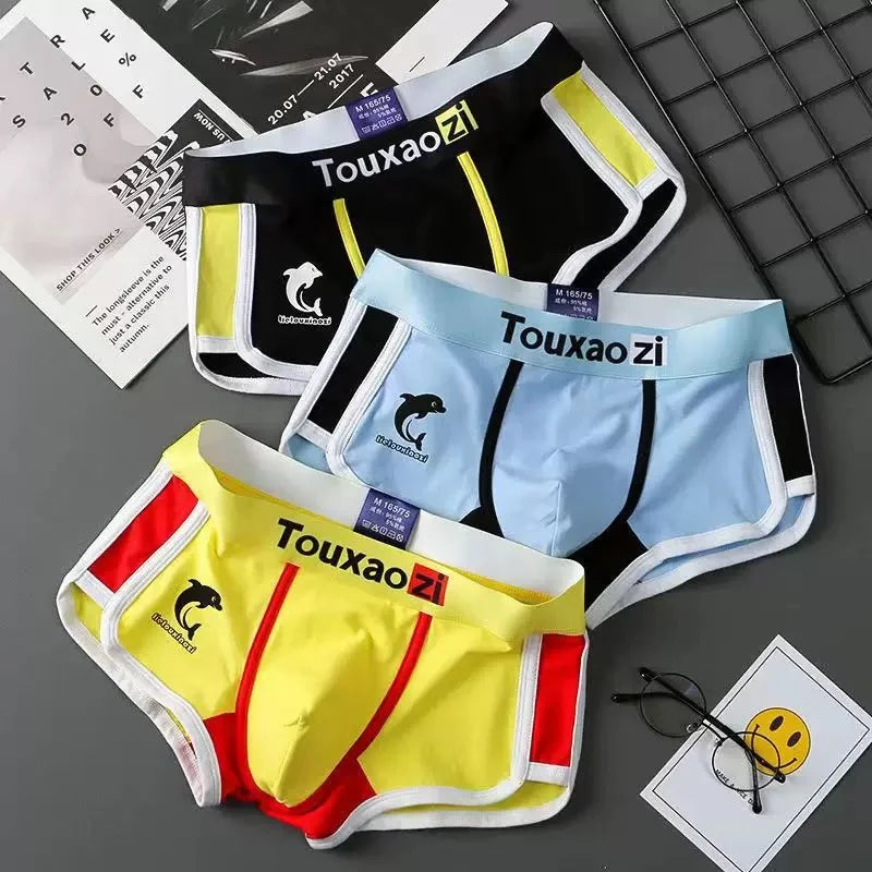 3PCS/Lot Cotton Comfortable Breathable Boxer Shorts Printed Men's Underpants Fashion Youth Underwear Sexy U Bulge Pouch Panties
