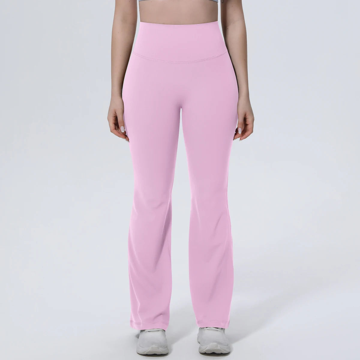 Hamidou High Waist Peach Buttocks Summer Wide Leg Pants Gym Outdoor Running Solid Color Yoga Pants Woman Fitness Sports Trousers ATFH
