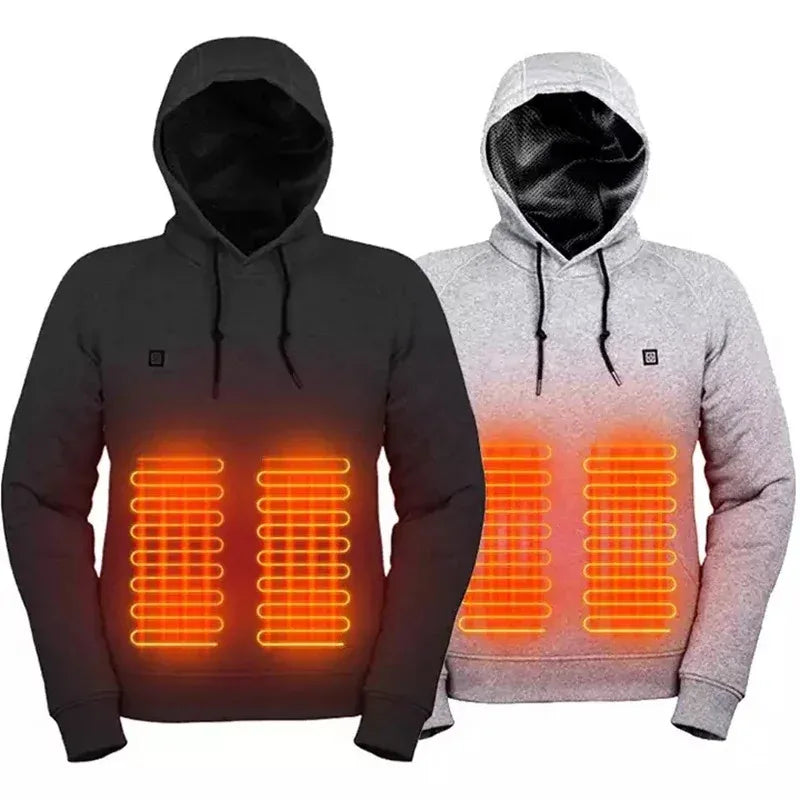 MinSu Heated Hoodies Sweaters Men Women Winter Warm Clothes Heat Jacket Heating Sportswear Heating Hoodies - ATFH