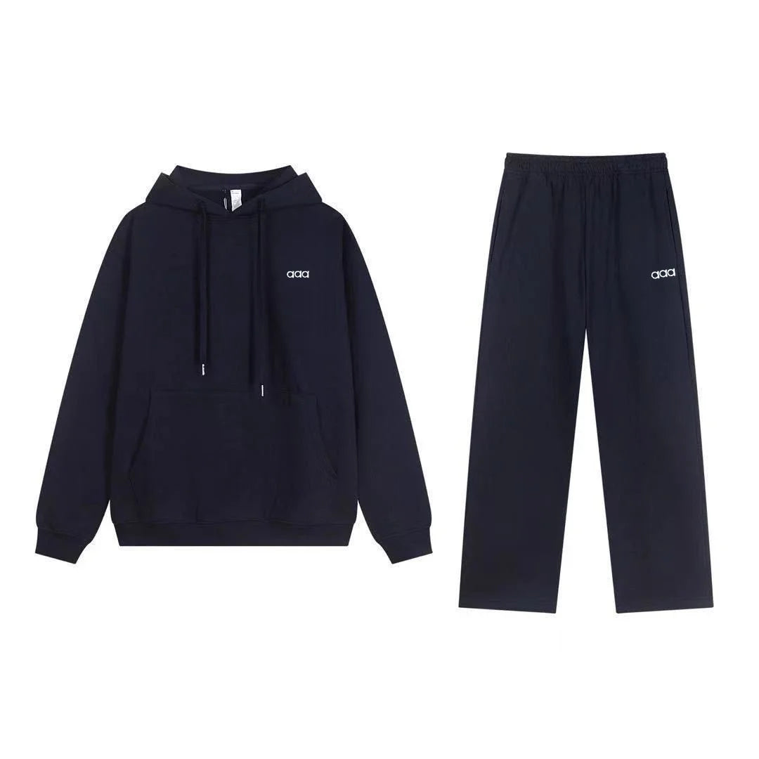 2026 Men's and Women's Autumn/Winter Sports Hoodie and Pants Comfortable Warm Loose Set Two Piece Set - ATFH