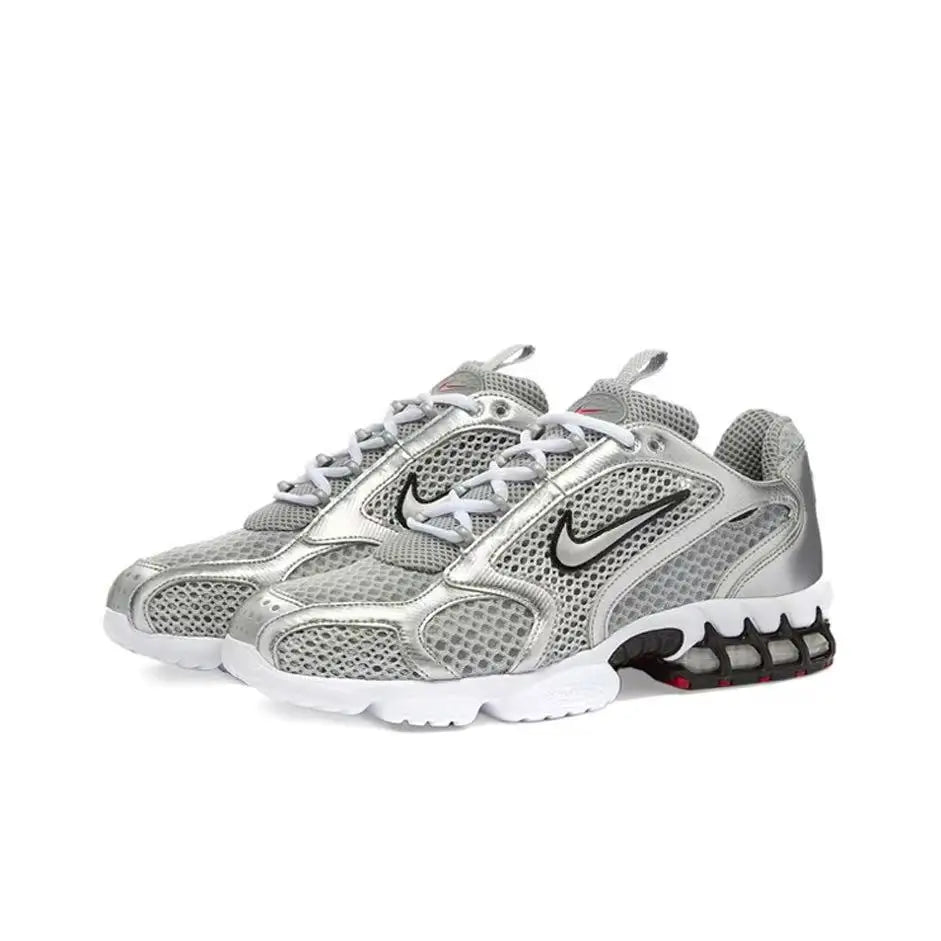 Nike Air Zoom Spiridon Cage 2 Unisex Low-Top Casual Shoes Sport Wear Resistant Grey Red Lifestyle Footwear CJ1288-600 ATFH