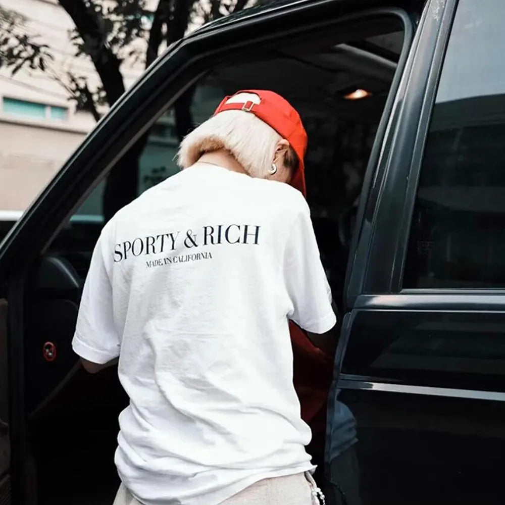 2024 Summer New Letters Printing Retro 90's Loose Cotton T Shirts Women Short Sleeve Casual Tees Ins Fashion Crewneck Shirts - ATFH
