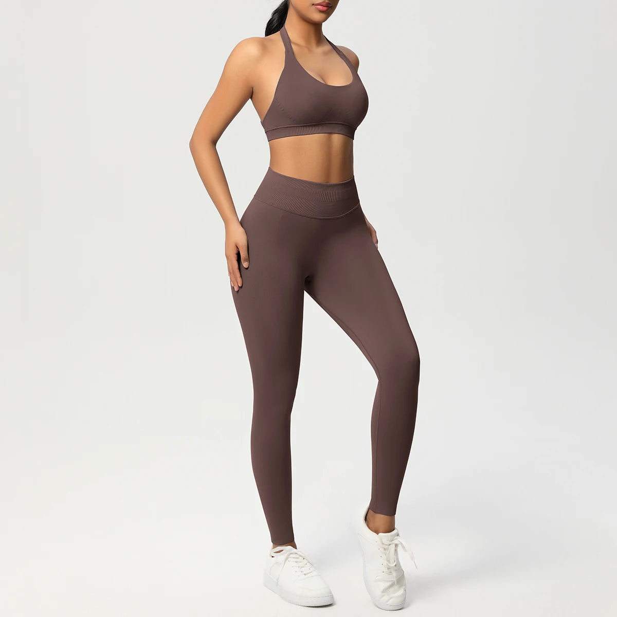 2 Piece Yoga Clothes Women's Tracksuit Athletic Wear Pilates Fitness Suit Gym Workout Push Up Clothes Sports Bra Leggings Suit - ATFH