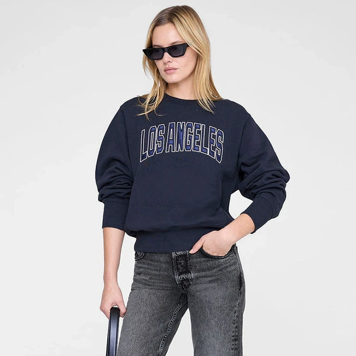 New North America Style Womens Pullovers Los Angeles Letter Embroidery Hoodies Sweatshirt Crewneck Soft Female Clothes - ATFH