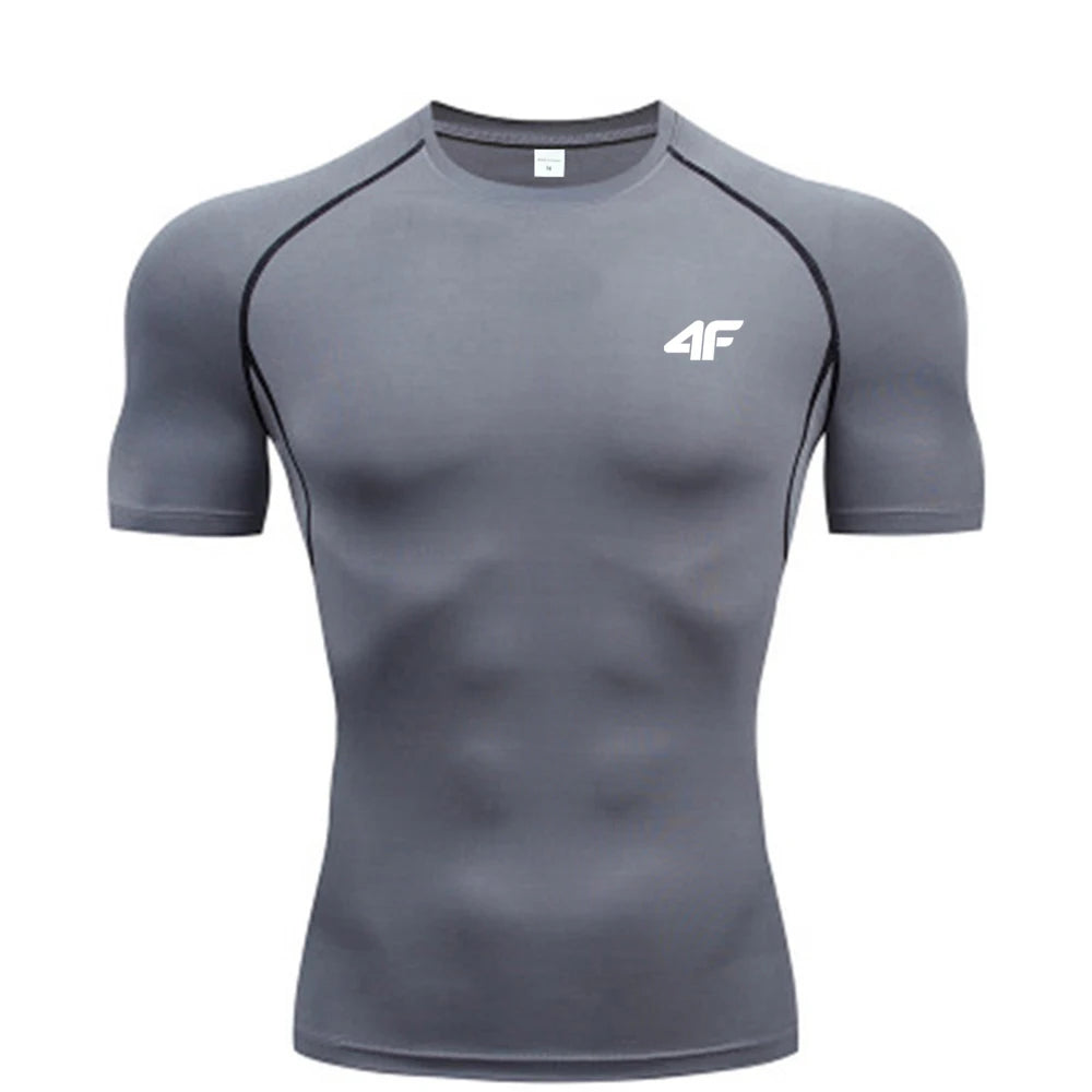 4F men's compression T-shirt fitness sports running T-shirt Rashgard top T-shirt quick drying short sleeved T-shirtS-3XL