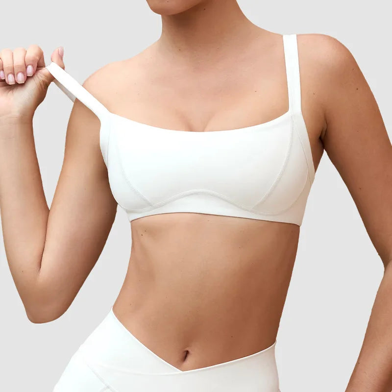 High Elastic Nude Feeling Breathable Elastic Cross Waist Three-point Shorts Suspender Beautiful Back Sports Underwear Yoga Suit - ATFH
