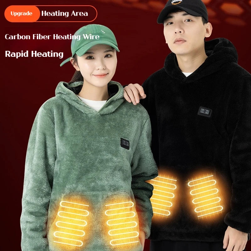 2025 Newest Heating Hoodie USB Electric Warm Hoodie for Men Women Winter Heated Vest Hoodie Sweatshirt New Hoodie Winter Clothes - ATFH