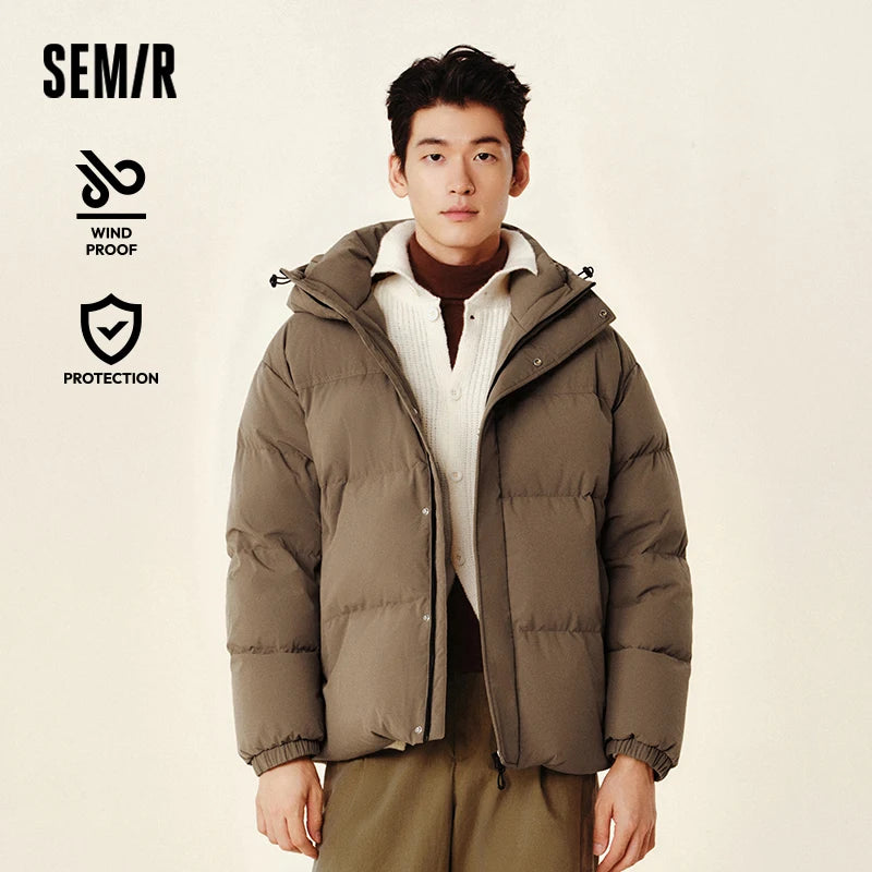 Semir Down Jacket Men Waterproof Windproof 2026 Winter New Shoulder-Fitting Outerwear Couple Down Jacket