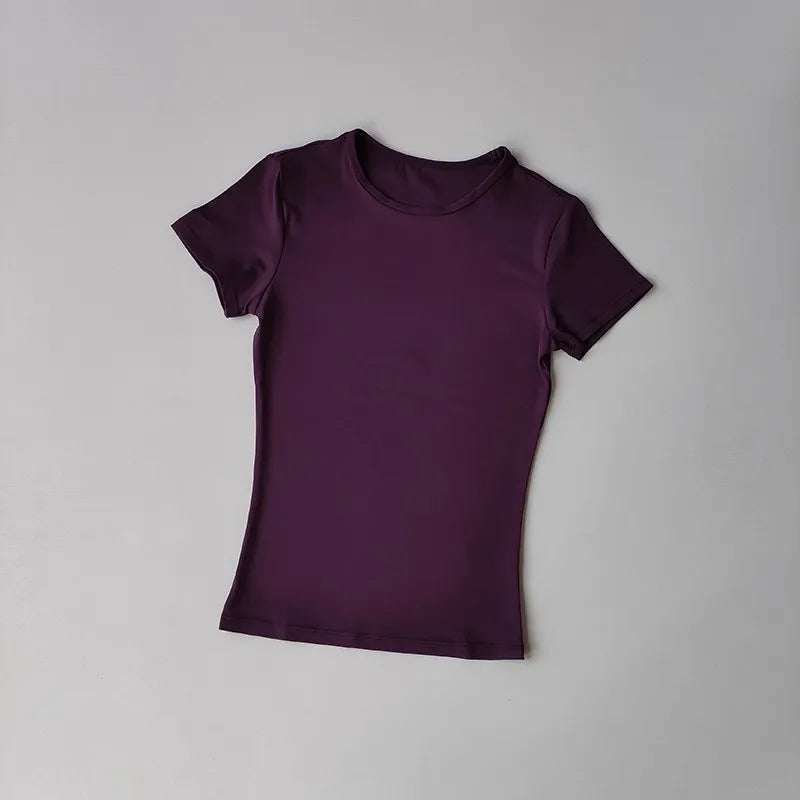 Women's Outdoor Sports Shirt Yoga Wear Fitness T-Shirt Quick Dry Running T-Shirt Workout Top Female Sportswear Exercise Clothing - ATFH