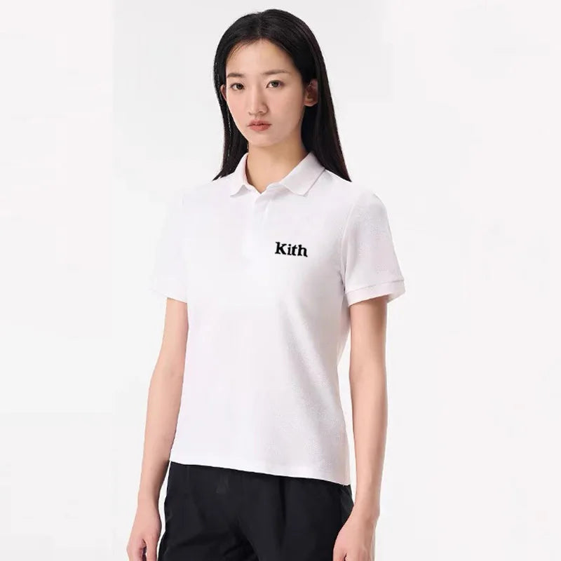 Japan Korea Quality 100%Cotton Solid polo T Shirt Mens Short Sleeve Fashion Trend Clothing Woman Summer Letter Embroidery Tops