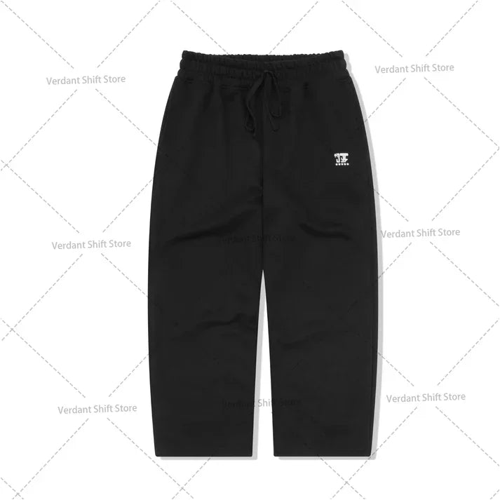Black hoodie and wide-leg sweatpants set  Street-style minimalist fashion trend sportswear set Neutral-style streetwear fashion - ATFH