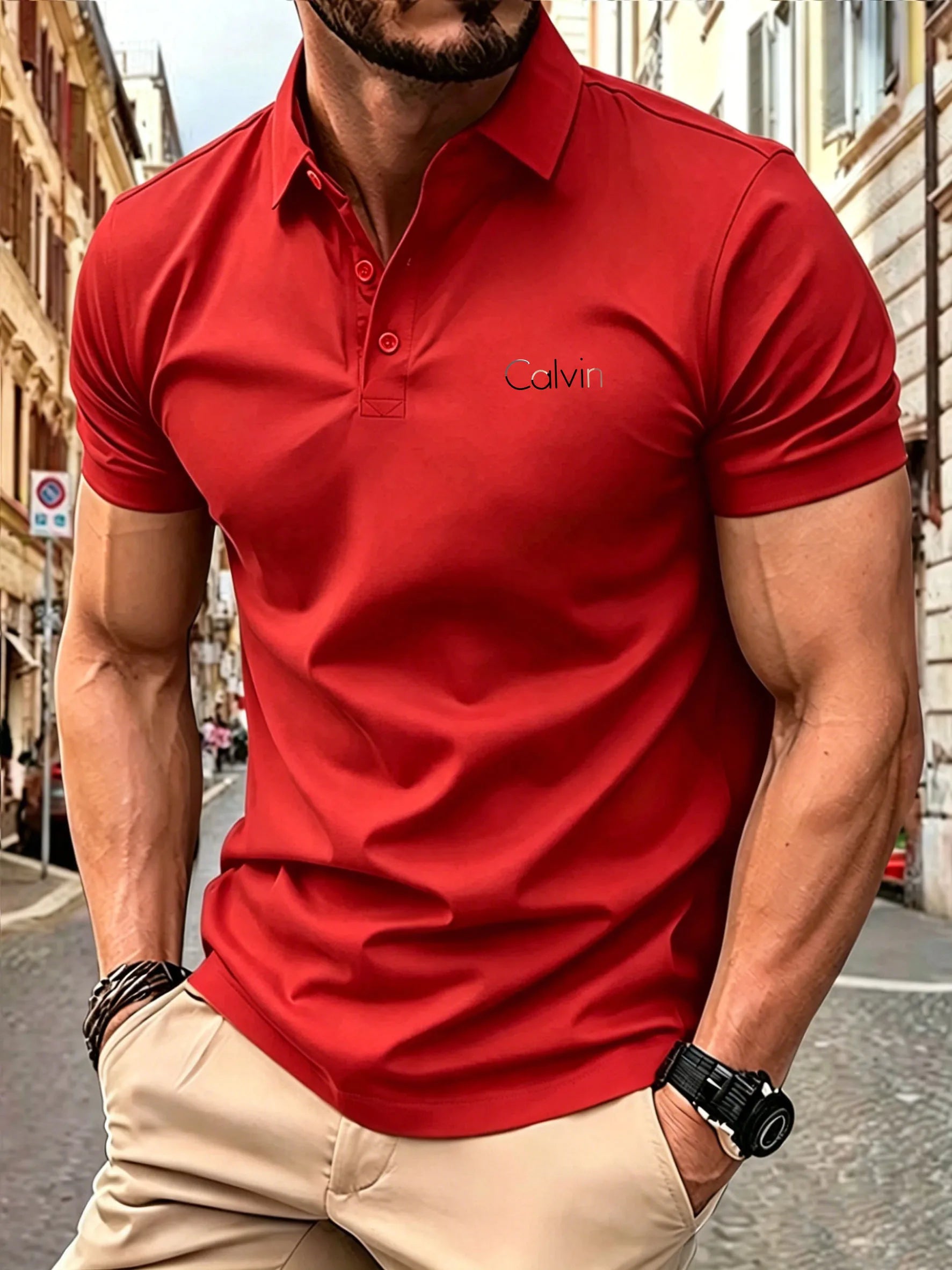 New style High end luxury brand fashion short sleeved high-end printed polo shirt summer new men's lapel T-shirt men's clothing