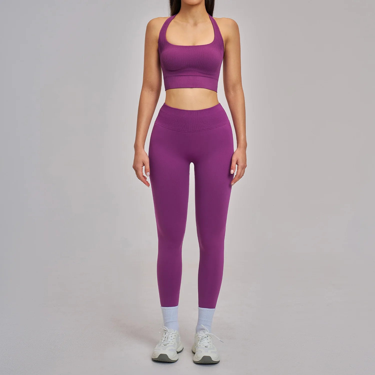 Seamless Yoga Set Women's Tracksuit Seamless Gym Fitness Set Woman 2PCS Leggings Sports Bra Breathable Sportwear Woman Clothes - ATFH
