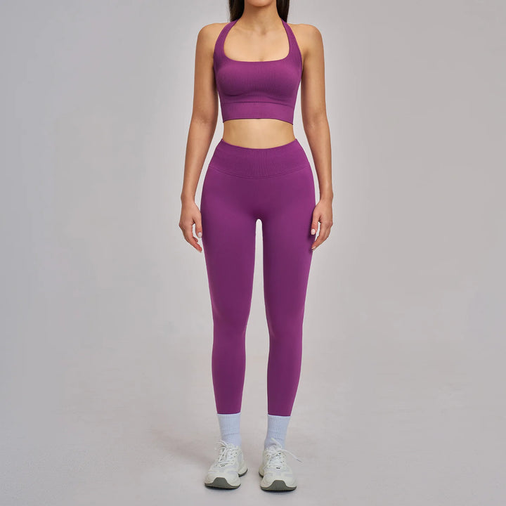 Seamless Yoga Set Women's Tracksuit Seamless Gym Fitness Set Woman 2PCS Leggings Sports Bra Breathable Sportwear Woman Clothes - ATFH