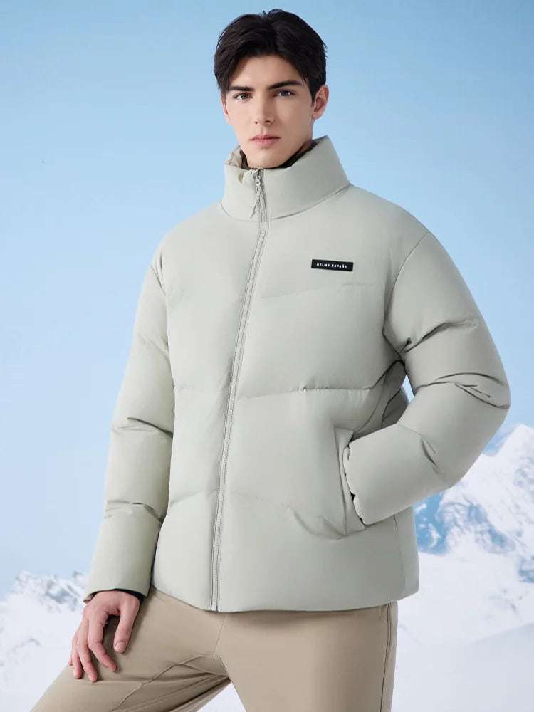 Kelme Men's Thermal Cotton Jacket With Stand Collar, Windproof Loose-fit Casual Outerwear Fleece-lined Sports Set
