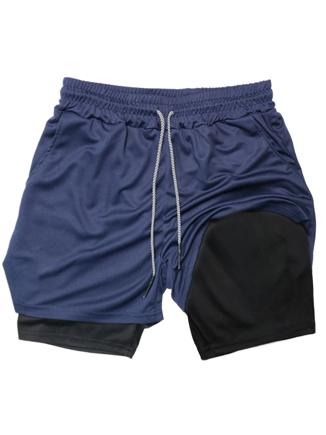 2-in-1 Running Summer Workout Shorts for Men Gym Performance Compression Shorts with Phone Pocket Towel Loop Athletic Activewear