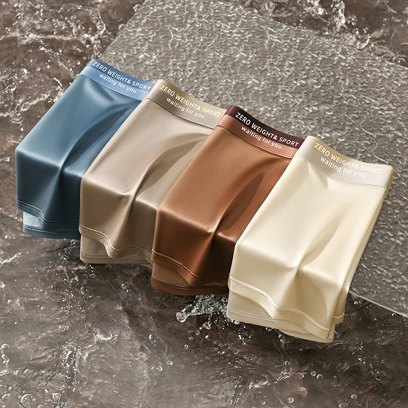 Men's Boxer Shorts Ice Silk Underwear Plus Size Underpants Breathable Sexy Slim Panties Top Quality Lingerie Wholesale