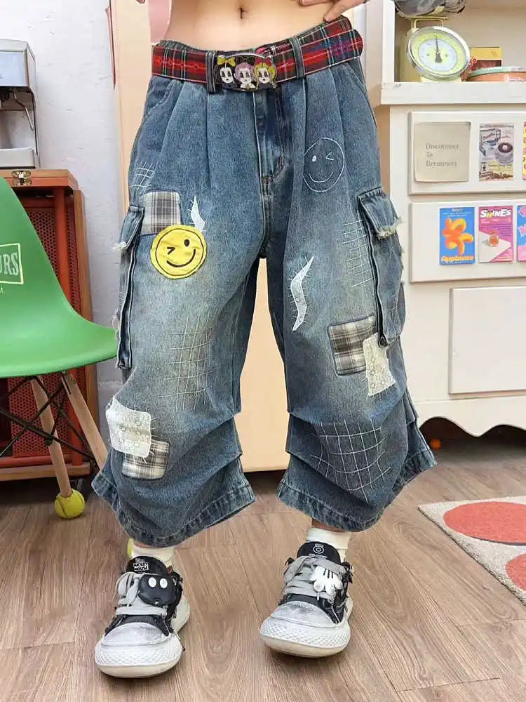 Summer Women Tomboy Jorts Harajuku Cargo Jean Shorts 2000s Japanese Denim Pants Y2K Streetwear High Street Korean Fashion New ATFH